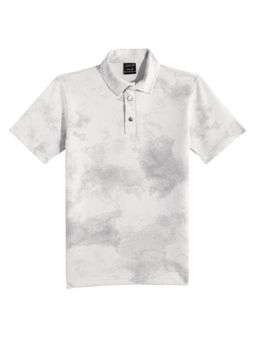 CAVIO - Boys White Regular Fit Half Sleeves Tie & Dye Polo T-Shirt
