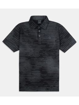 CAVIO - Boys Black Cotton Regular Fit Half Sleeves Tie & Dye Polo T-Shirt