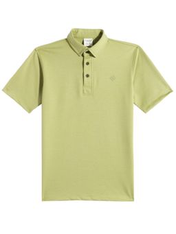 CAVIO - Boys Light Green Regular Fit Half Sleeves Plain Polo T-Shirt