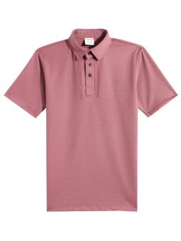 CAVIO - Boys Magenta Regular Fit Half Sleeves Plain Polo T-Shirt