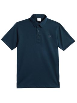 CAVIO - Boys Teal Regular Fit Half Sleeves Plain Polo T-Shirt