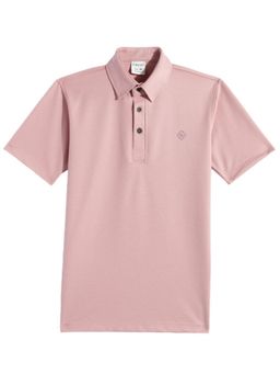 CAVIO - Boys Peach Regular Fit Half Sleeves Plain Polo T-Shirt