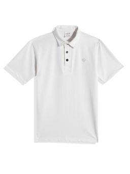 CAVIO - Boys White Regular Fit Half Sleeves Plain Polo T-Shirt