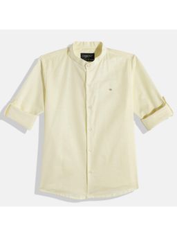 CHARCHIT - Boys Yellow Regular Fit Plain Full Sleeves Casual Shirt