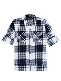 CAVIO - Boys Black Cotton Regular Fit Checks Full Sleeves Casual Shirt
