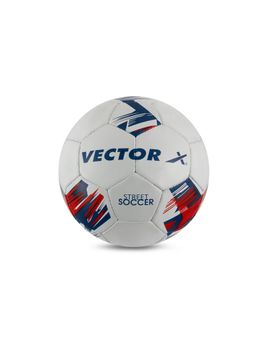 Vector X - Street Soccer Ball Rubberised Hand Stitched Football (White-Blue-Red) (3)