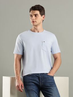 Tommy Hilfiger - Blue Solid Regular Fit Cotton T-Shirt