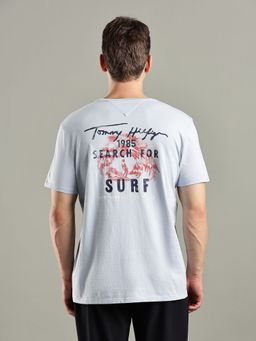 Tommy Hilfiger - Blue Graphic Regular Fit Cotton T-Shirt