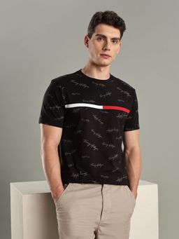 Tommy Hilfiger - Black Logo Regular Fit Cotton T-Shirt