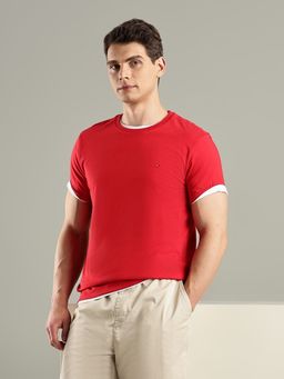 Tommy Hilfiger - Red Solid Regular Fit Cotton T-Shirt