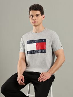Tommy Hilfiger - Grey Logo Regular Fit Cotton T-Shirt