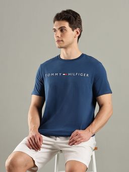 Tommy Hilfiger - Blue Logo Regular Fit Cotton T-Shirt