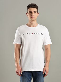 Tommy Hilfiger - White Logo Regular Fit Cotton T-Shirt