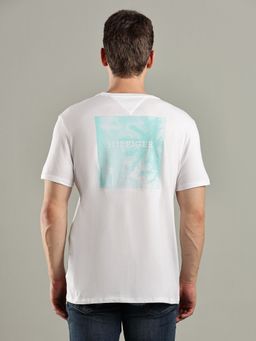 Tommy Hilfiger - White Graphic Regular Fit Cotton T-Shirt