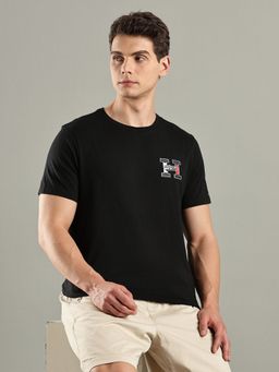 Tommy Hilfiger - Black Solid Regular Fit Cotton T-Shirt