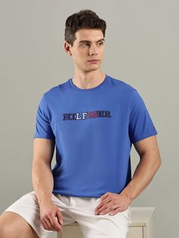 Tommy Hilfiger - Blue Logo Regular Fit Cotton T-Shirt