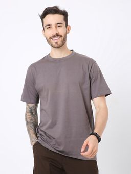 BLNK - Relaxed Fit Stell Grey Solid T-Shirt