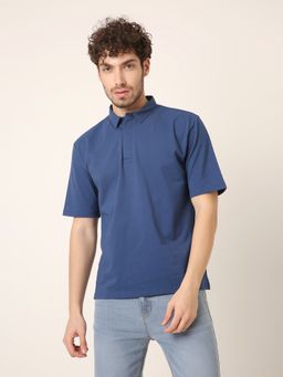BLNK - Men Solid Blue Polo T-Shirt