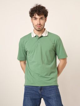 BLNK - Men Solid Green Polo T-Shirt