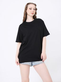 BLNK - Oversized Fit Black Solid T-Shirt