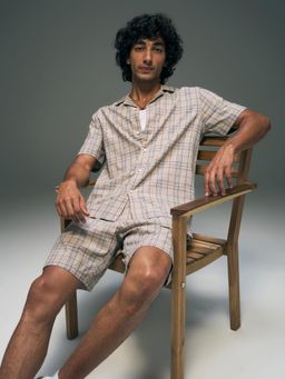 Flying Machine - Beige Men Co-Ord Set