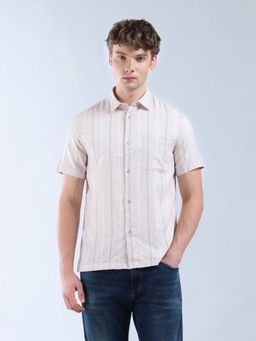 Flying Machine - Men Blue Cotton Stripes Shirt
