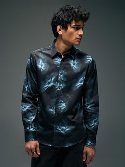 Flying Machine - Men Black Cotton Floral Shirt