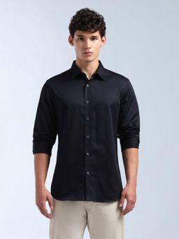 Flying Machine - Men Blue Cotton Solid Shirt