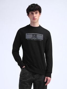 Flying Machine - Black Regular Fit Brand Graphic Sweatshirt