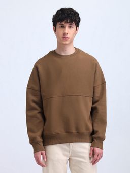 Flying Machine - Brown Pure Cotton Oversized Sweatshirt