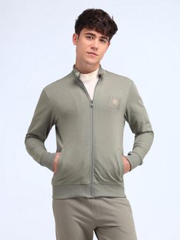 Flying Machine - Olive Solid Regular Fit Sweatshirt