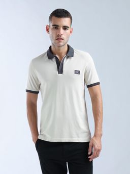 Flying Machine - Beige Solid Essentials Polo T-Shirt
