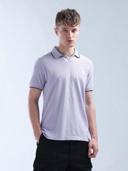 Flying Machine - Purple Textured Digitopia Polo T-Shirt