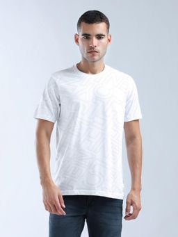 Flying Machine - White Typographic Printed Essentials T-Shirt