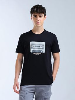Flying Machine - Black Regular Fit Graphic Printed T-Shirt