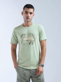 Flying Machine - Green Color Of Home Regular Fit T-Shirt