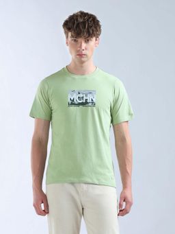 Flying Machine - Green Graphic Printed Regular Fit T-Shirt