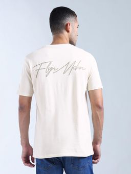 Flying Machine - White Brand Printed Regular Fit T-Shirt