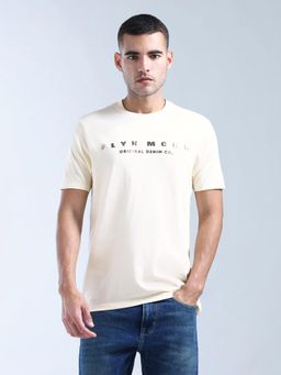 Flying Machine - White Pure Cotton Regular Fit T-Shirt