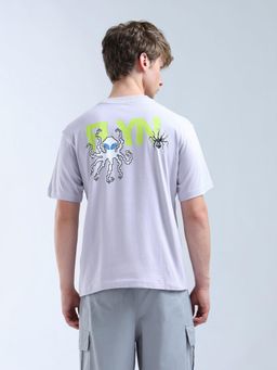 Flying Machine - Purple Relaxed Fit Graphic Printed T-Shirt