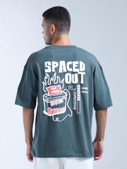 Flying Machine - Green Graphic Pure Cotton T-Shirt