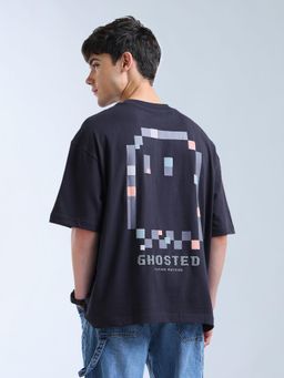 Flying Machine - Blue Oversized Fit Graphic Printed T-Shirt