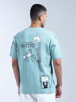 Flying Machine - Blue Graphic Relaxed Fit T-Shirt