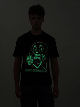 Flying Machine - Black Graphic Printed Relaxed Fit T-Shirt