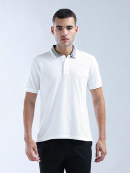 Flying Machine - White Solid Essentials Polo T-shirt