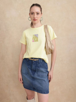 RAREISM - Hanna 1 Primary Yellow Plain Regular T-Shirt