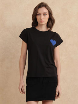 RAREISM - Janori Primary Black Plain Regular T-Shirt