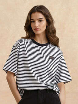 RAREISM - Reph Primary White Stripes Relaxed T-Shirt