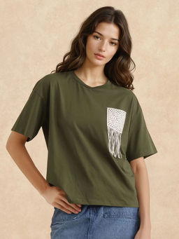 RAREISM - Ronrufo Primary Olive Plain T-Shirt