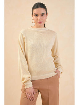 SALT Attire - Cream Lurex Knit Sweater